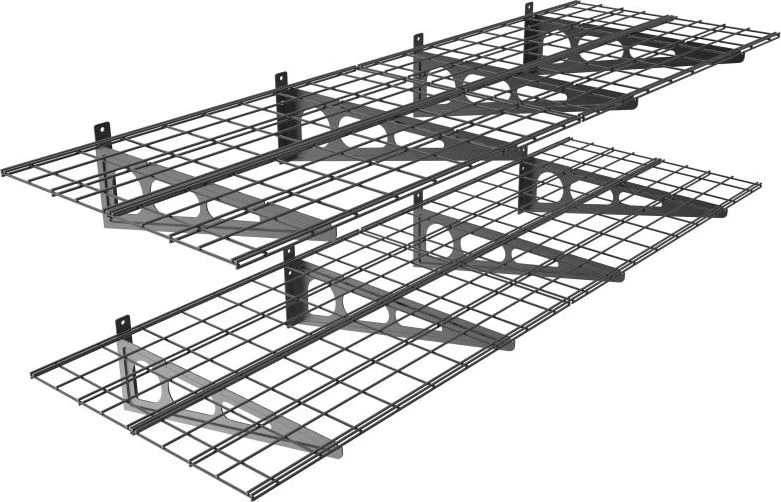 Laikiklis Fiber Mount Ergosolid PG26B - Dviguba metalinė pakabinama garažo lentyna. Tvirta iki 90 kg kiekviena lentyna!