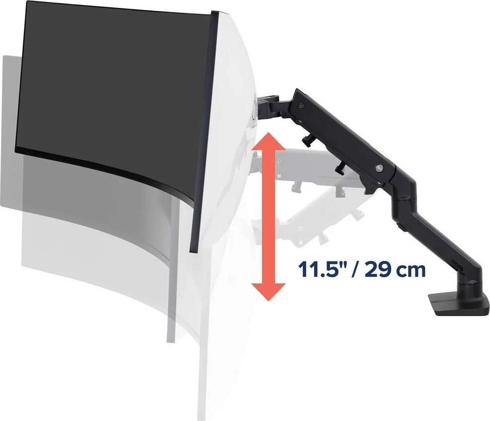Laikiklis Ergotron - HX Desk Monitorius Arm with HD Pivot - matte juodas