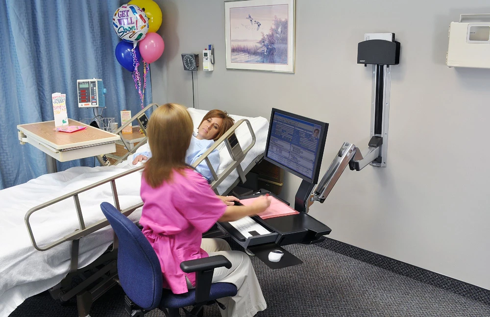 Ergotron Stilius Žiūrėti ® laikiklis Sit- Stand Combo sistema su darbo paviršiumi (45 -272-026)