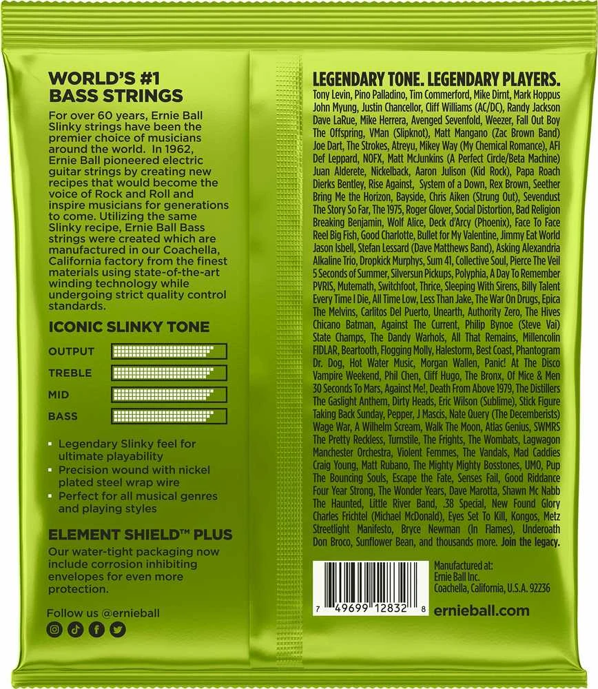 Ernie Ball 2832 Regular Slinky Bass 50-105 - bosinės gitaros stygos