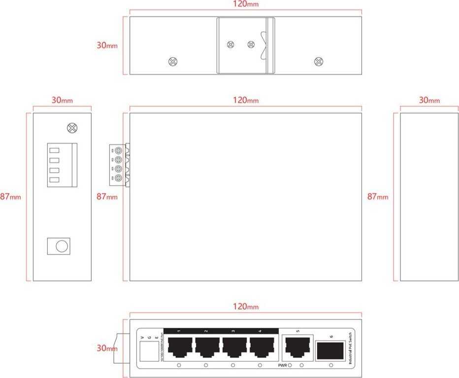 Šakotuvas Komutatorius Ernitec ELECTRA-U06-1GB (6 prievadų 1000 Mbps išmanusis)