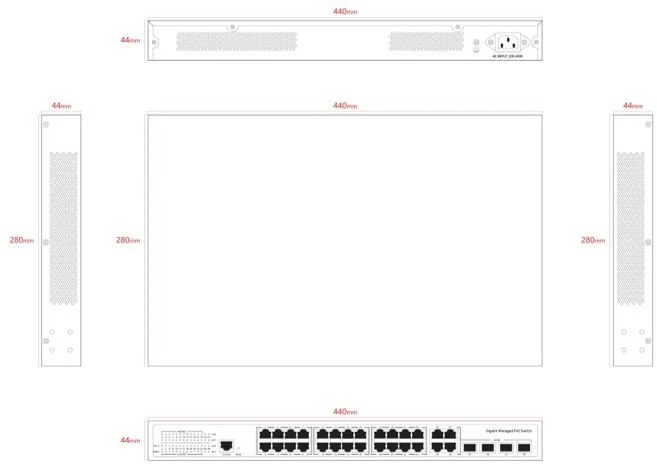 Šakotuvas Switch Ernitec ELECTRA-M224-1GB-370W