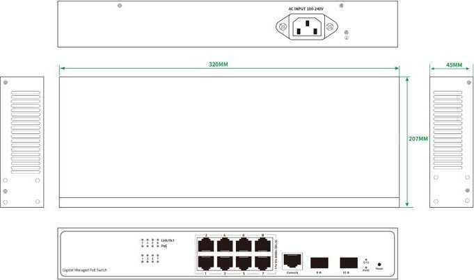 Šakotuvas Switch Ernitec ELECTRA-M08-1GB-150W (W128992806)