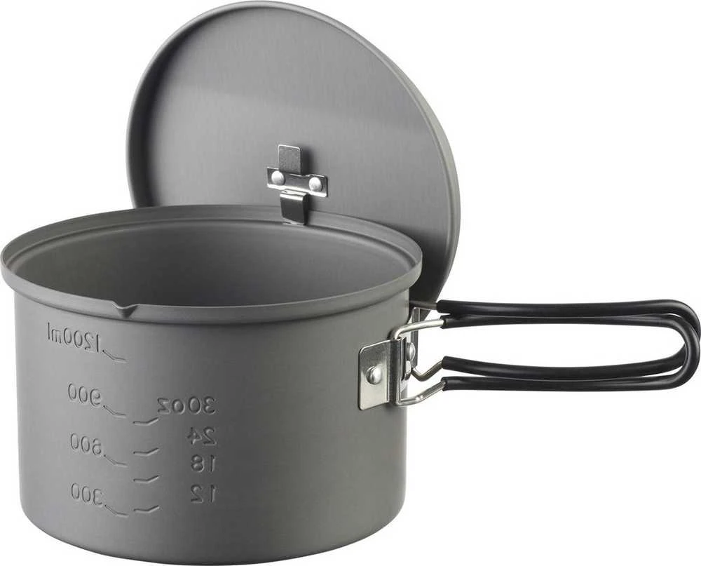ESBIT PT1600HA turistinis maisto gaminimo indas Stiklinis indelis 1,6 L Aliuminis, Juoda