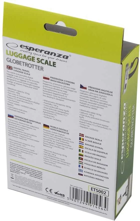Esperanza ETS002 Globetrotter skaitmeninės kelioninės bagažo svarstyklės