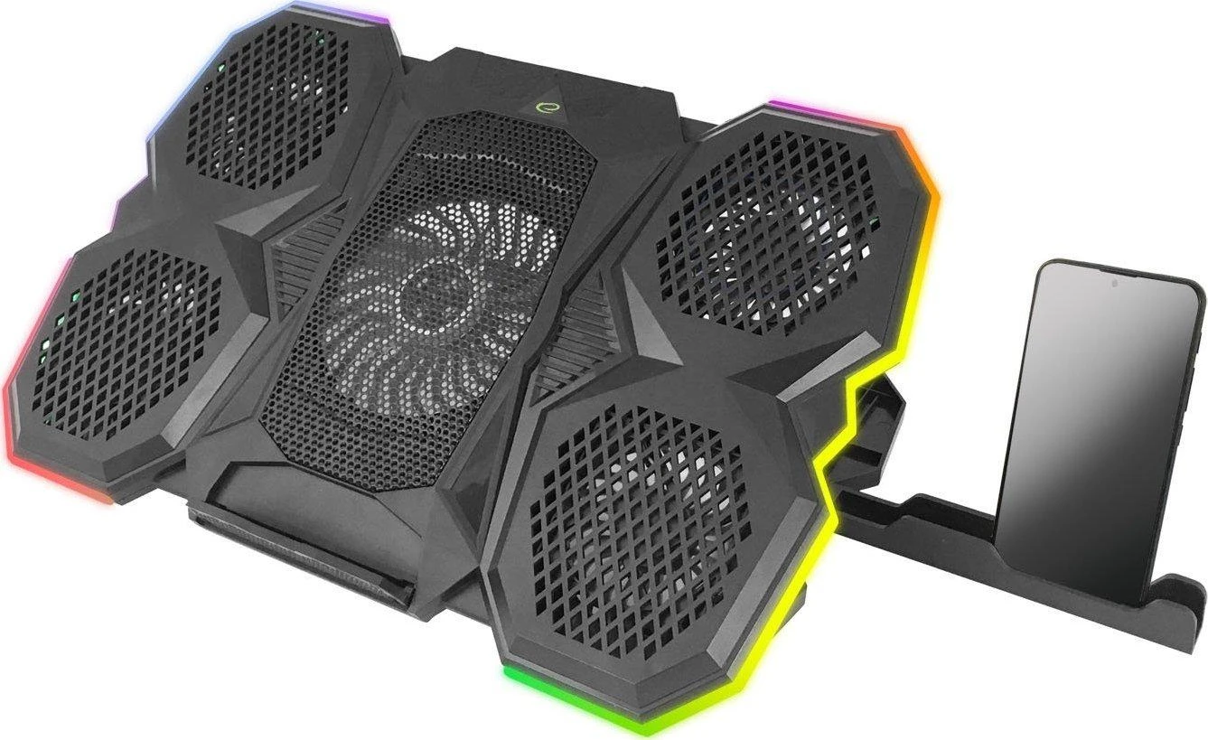 Nešiojamojo Kompiuterio Aušinimo Stovas - Esperanza EGC107 2600 RPM, Juodas