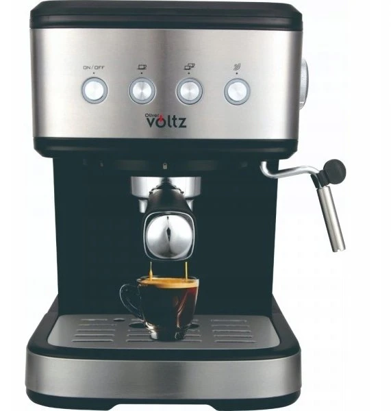 Espresso kavos aparatas Oliver Voltz OV51171F, 1,2L, 20 bar, 1100W, Kreminis diskas, Juodas/Inox