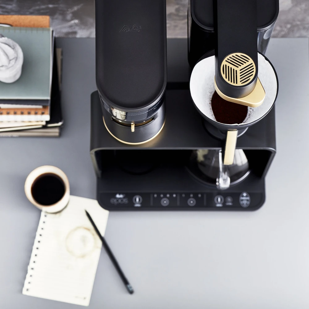 Melitta - EPOS Juodas-Gold - Filtruotas kavos aparatas su integruotu malūnėliu