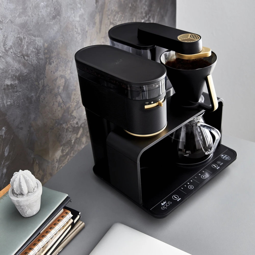 Melitta - EPOS Juodas-Gold - Filtruotas kavos aparatas su integruotu malūnėliu