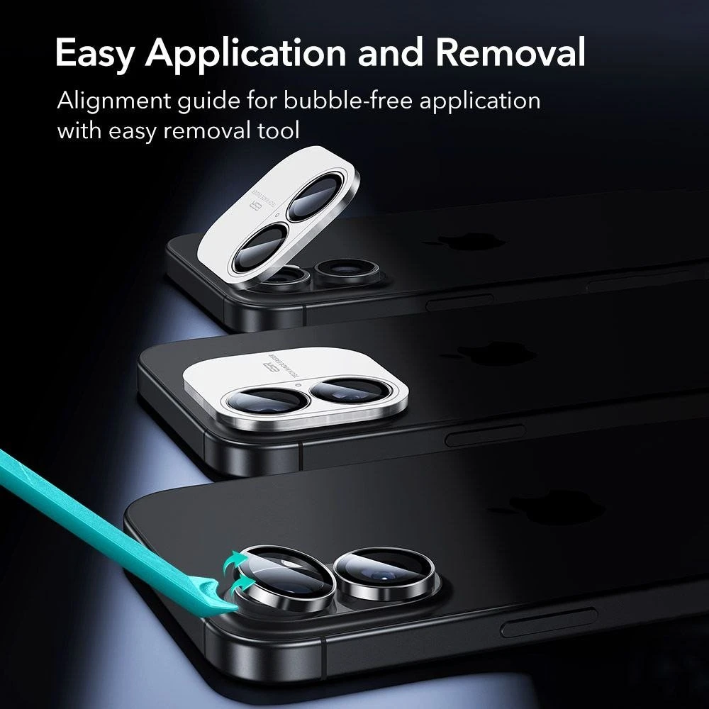ESR Armorite Camera Cover for iPhone 16 / 16 Plus / 17 – juodos spalvos