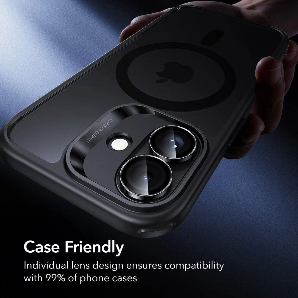 ESR Armorite Camera Cover for iPhone 16 / 16 Plus / 17 – juodos spalvos