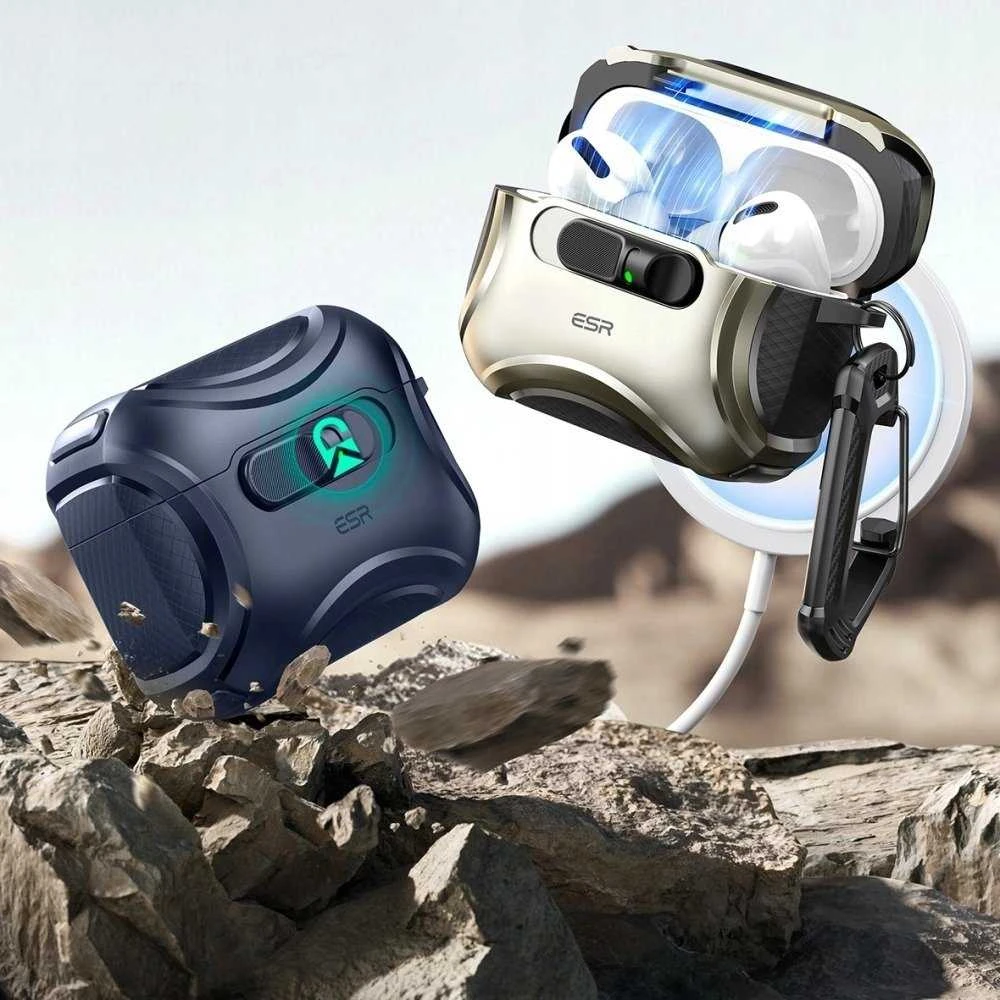 ESR Cyber ​​​​FlickLock MagSafe dėklas, skirtas AirPods Pro 3 ausinėms – tamsiai mėlynas Mėlyna