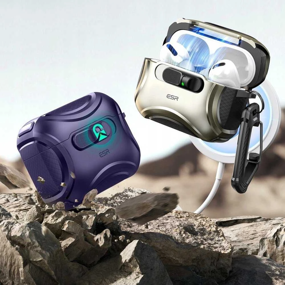ESR Cyber ​​​​FlickLock MagSafe dėklas, skirtas AirPods Pro 3 ausinėms - Violetinė