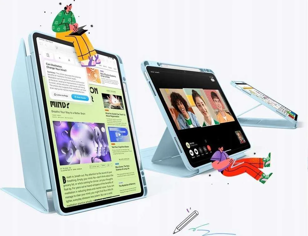 ESR atverčiamas hibridinis dėklas, skirtas iPad Air 13" (2024/2025/2026) - Mėlyna