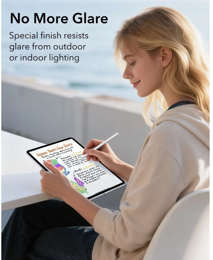 Apsauginė plėvelė ESR Paper Feel Apple iPad Air 10.9” 4 / 5 / 2020-2022 / 11” 6 / 7 / 8 / 2024-2026 skaidri