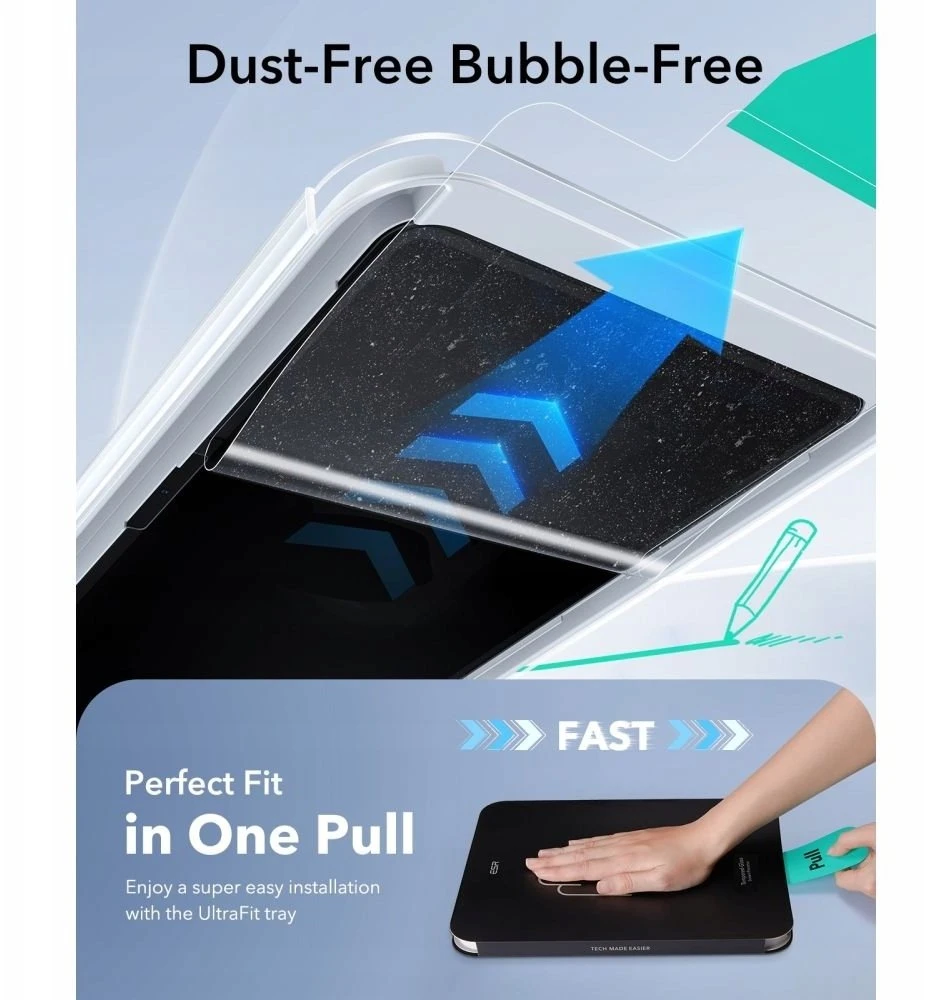 Apsauginė plėvelė ESR Paper Feel Apple iPad Air 13” 1 / 2 / 3 2024-2026 skaidri