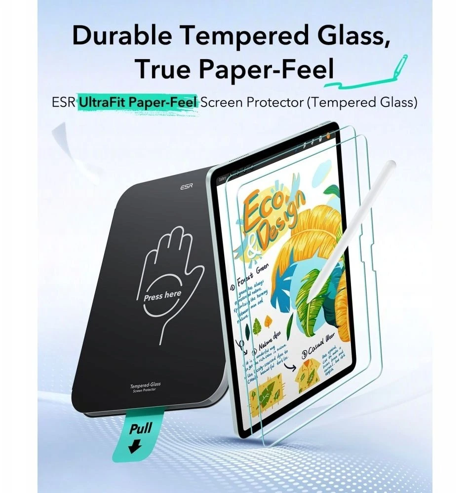 Apsauginė plėvelė ESR Paper Feel Apple iPad Air 13” 1 / 2 / 3 2024-2026 skaidri