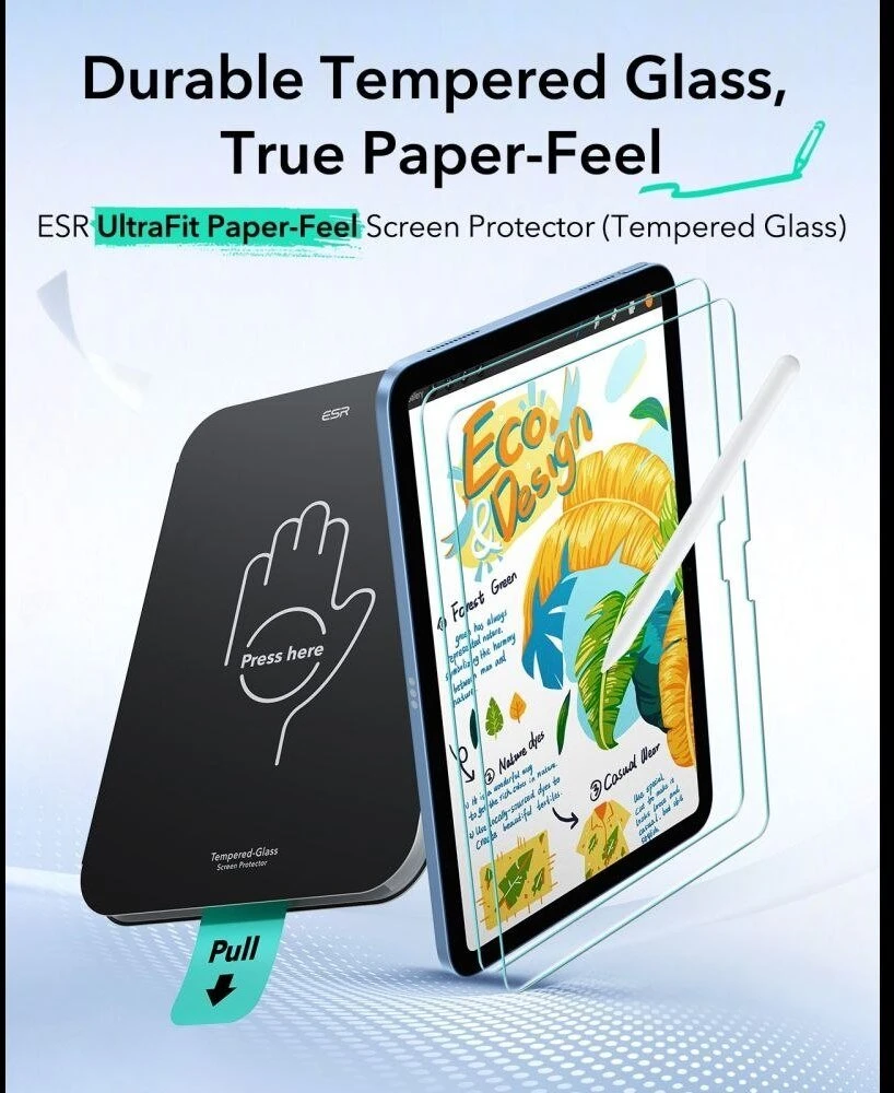 Apsauginis stiklas ESR Paper Feel 2-pack Apple iPad 10.9” 10 / 2022 / 11” 11 2025 skaidrus