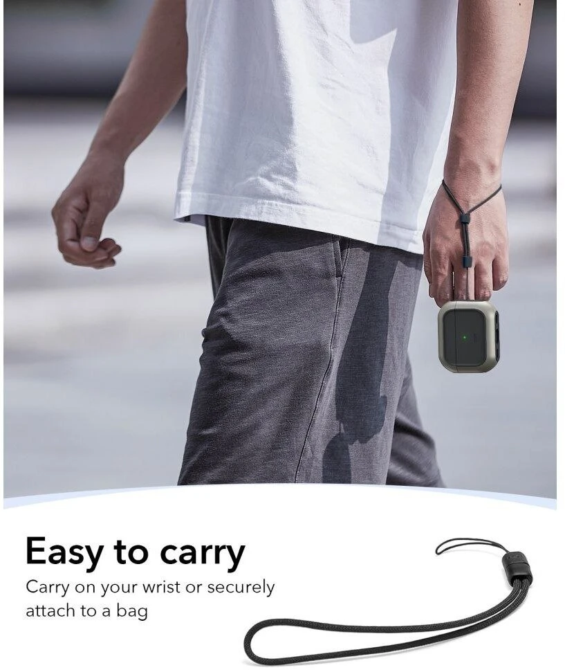 ESR Orbit HaloLock MagSafe dėklas, skirtas AirPods Pro 3 ausinėms – pilkas ir juodas
