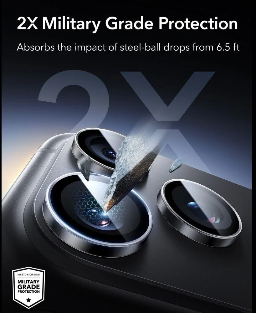KAMEROS APSAUGA ESR ARMORITE CAMERA PROTECTOR iPhone 18 PRO / 18 PRO MAX SKAIDRI
