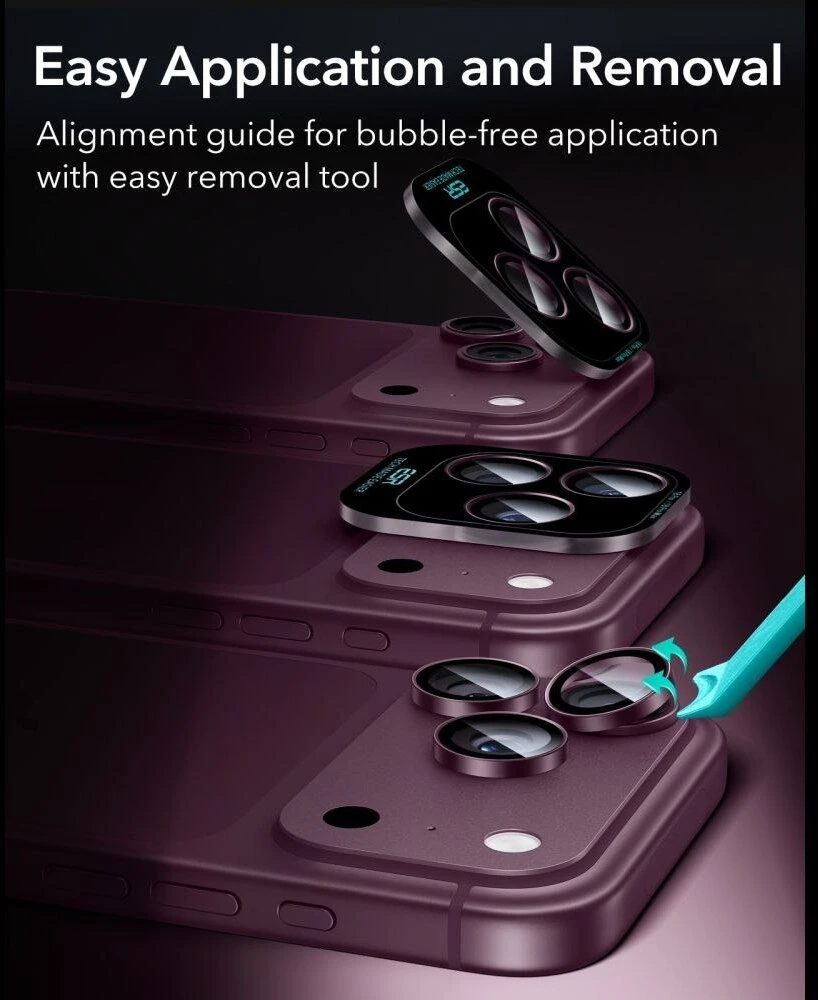 KAMEROS APSAUGA ESR ARMORITE CAMERA PROTECTOR iPhone 18 PRO / 18 PRO MAX DEEP BURGUNDY