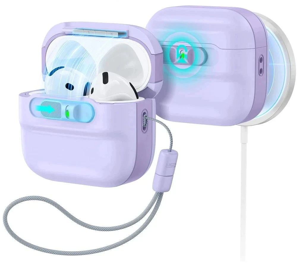 ESR Pulse HaloLock MagSafe dėklas Apple AirPods 4 / 5 - violetinė