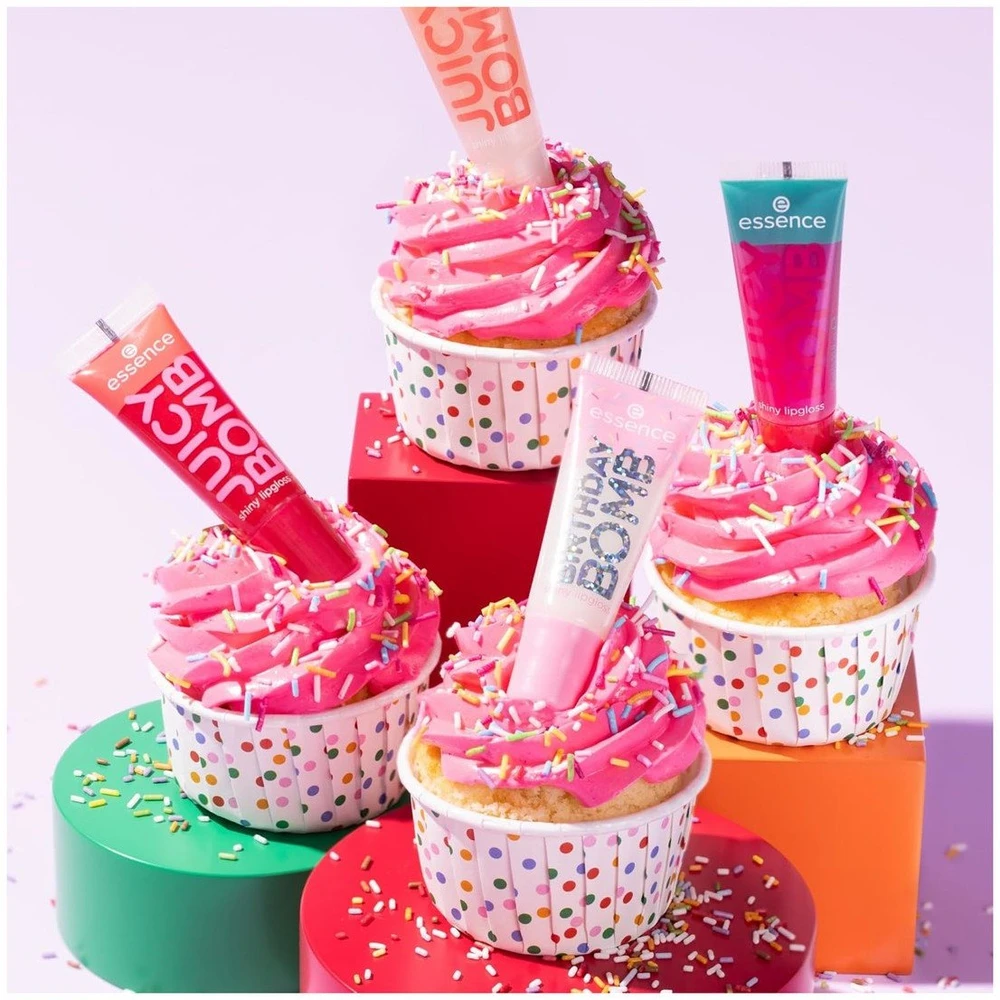 „Essence Cosmetics“ gimtadienio bomba „Lūpų blizgis 01-Cake My Day“, 10 ml