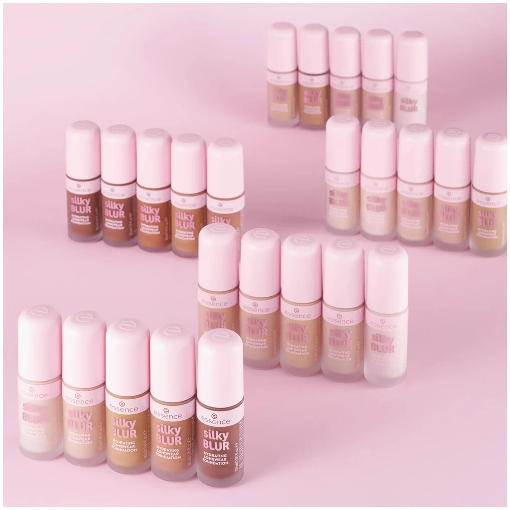 „Essence Silky Blur“ drėkinamasis ilgalaikis makiažo pagrindas (100)