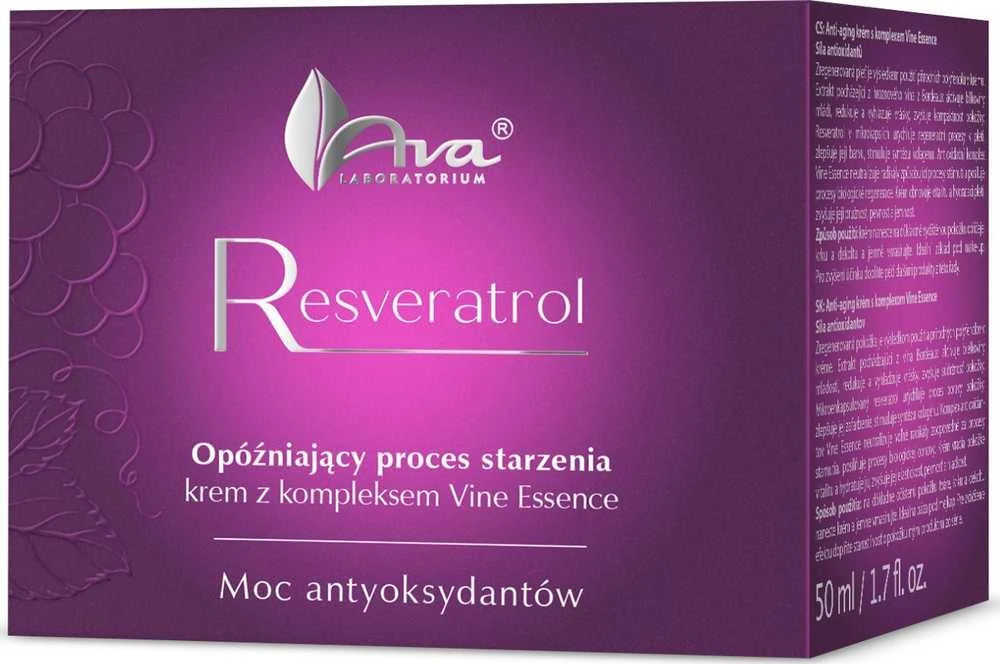 Essential Care Ava Laboratorium Resveratrol kremas nuo senėjimo su Vine Essence kompleksu 50ml
