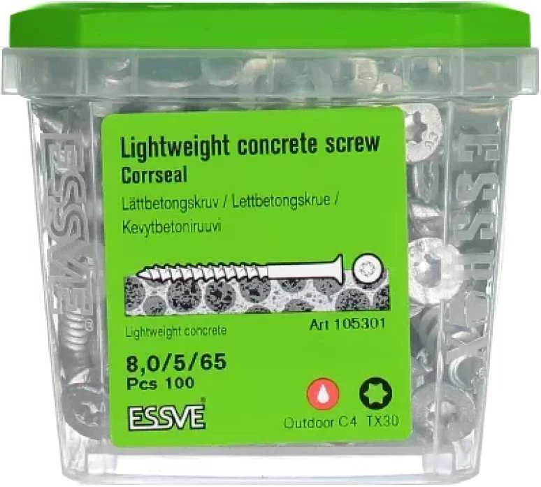 Essve FIBO sraigtas CorrSeal 8x65, 100 vnt.