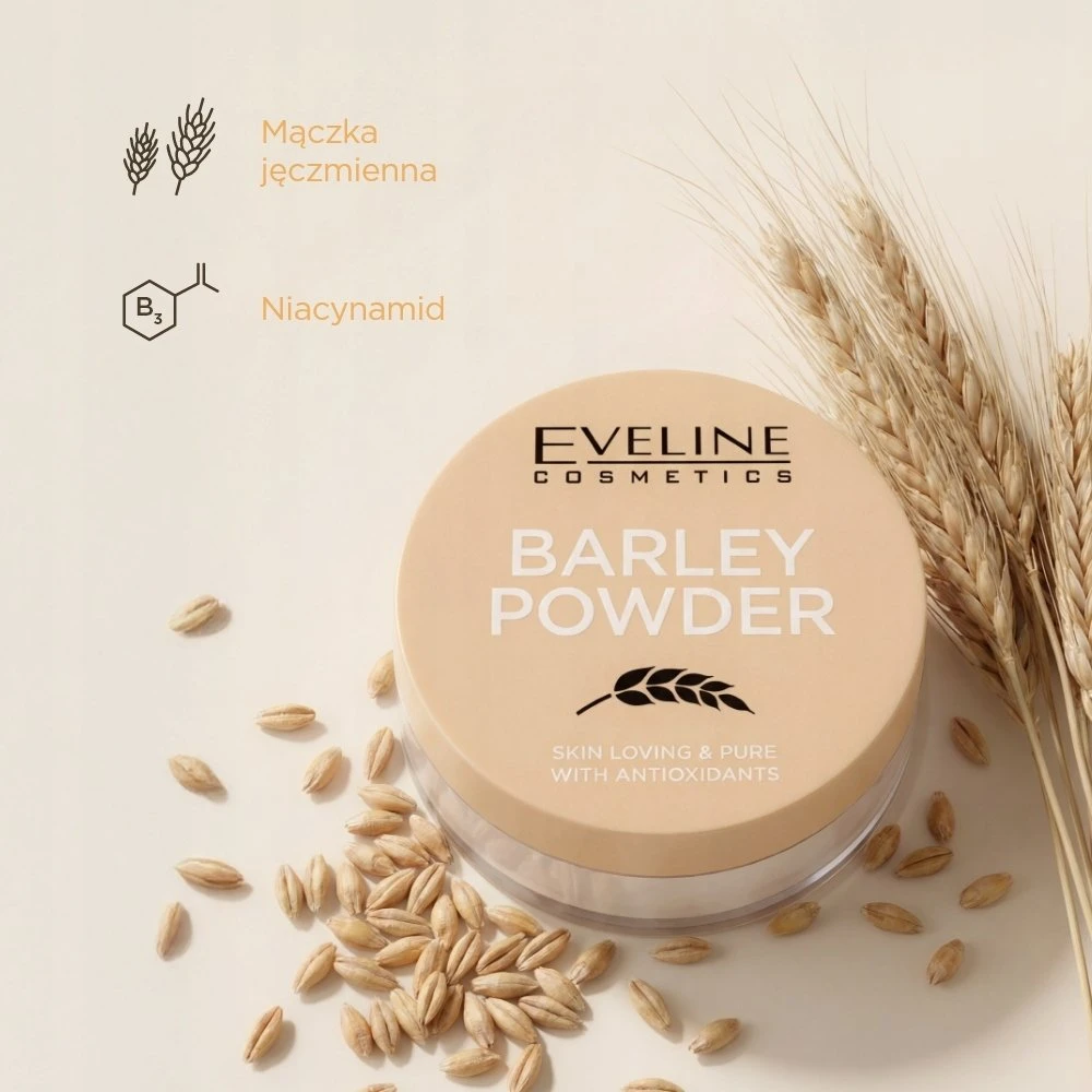Estee Lauder Eveline Cosmetics Miežių milteliai, birūs milteliai su miežių miltais, 8 g