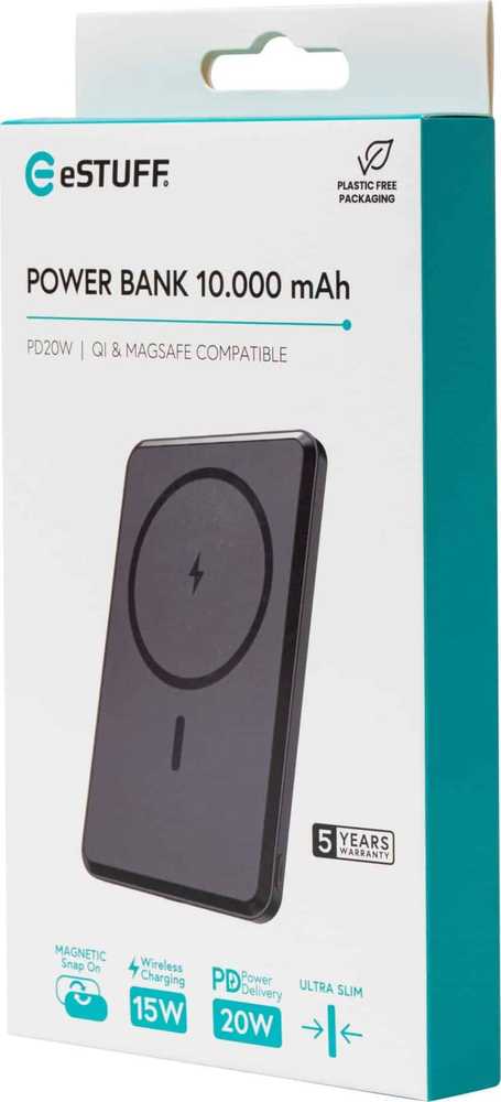 Powerbank eStuff ES641101 Magnetic 10000 mAh Juodas (ES641101)