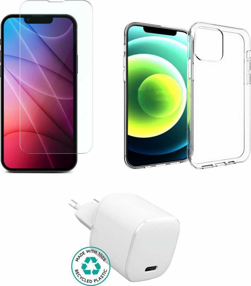 Įkroviklis eStuff do iPhone 13 Rinkinys akcesoriów (Dėklas, Szkło)
