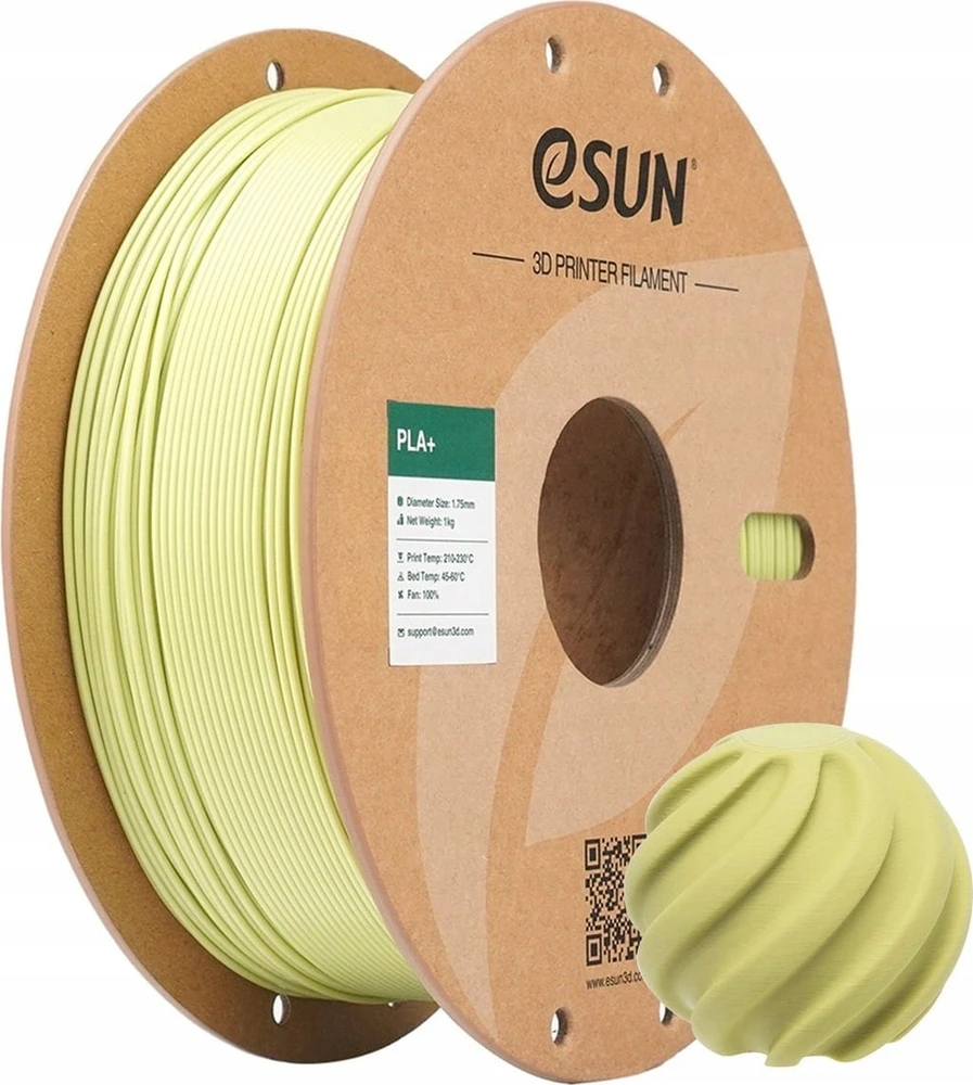 eSUN PLA+ plastikas 1.75 mm 1kg – garstyčių žalia