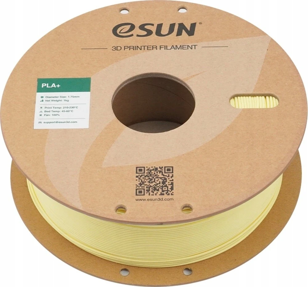 eSUN PLA+ plastikas 1.75 mm 1kg – migdolų geltonumo