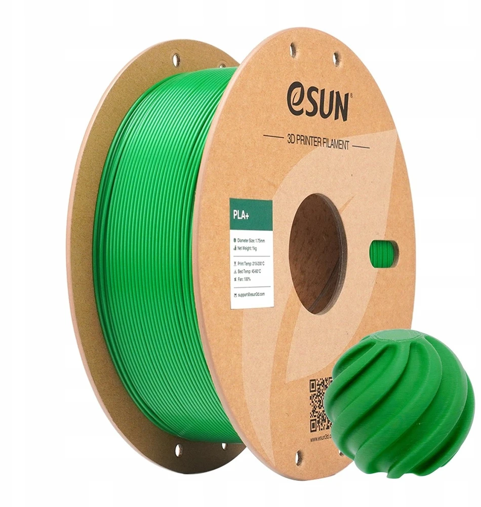 eSUN PLA+ plastikas 1.75 mm 1kg – Žalios spalvos