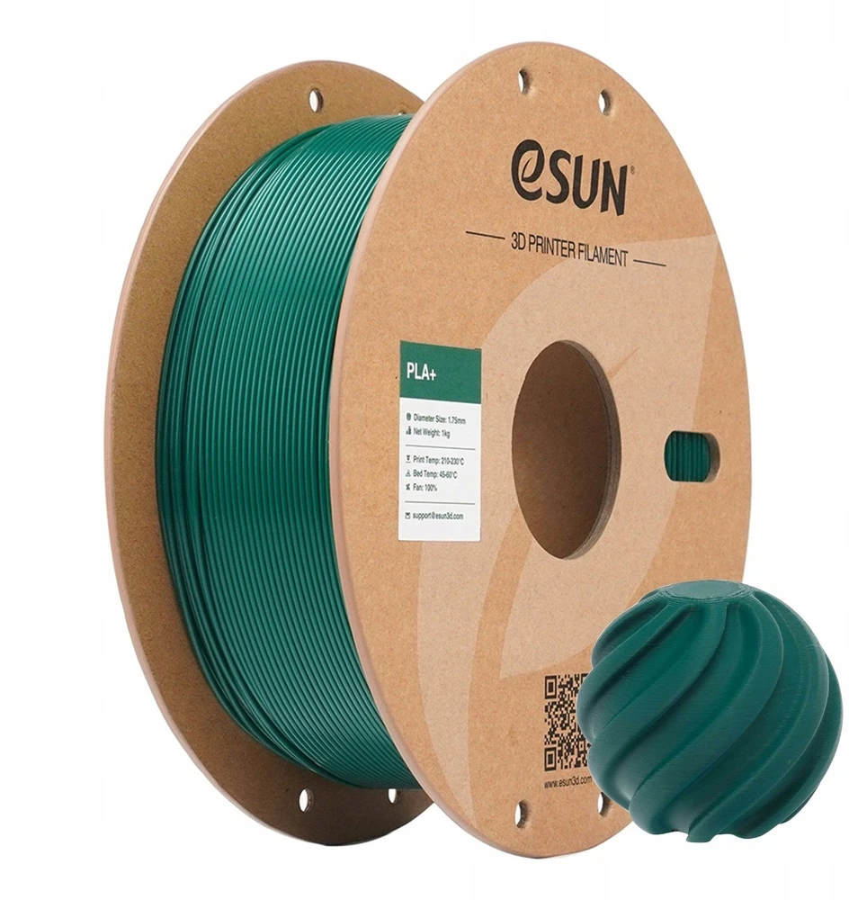 eSUN PLA+ plastikas 1.75 mm 1kg - Holly Žalias