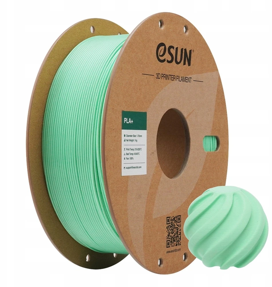 eSUN PLA+ plastikas 1.75 mm 1kg – Mėtų žalia