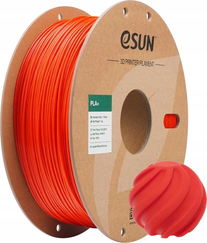 eSUN PLA+ plastikas 1.75mm 1kg - RGB raudonas