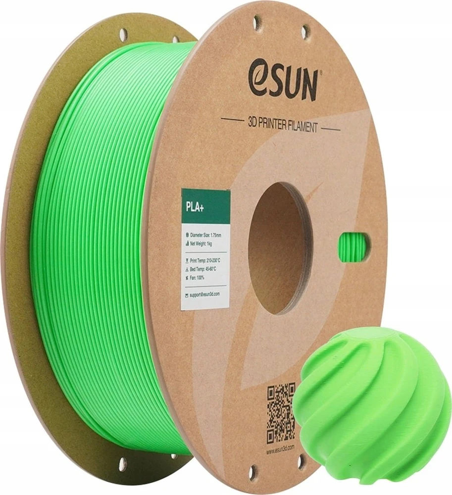 eSUN PLA+ plastikas 1.75mm 1kg - RGB žalias