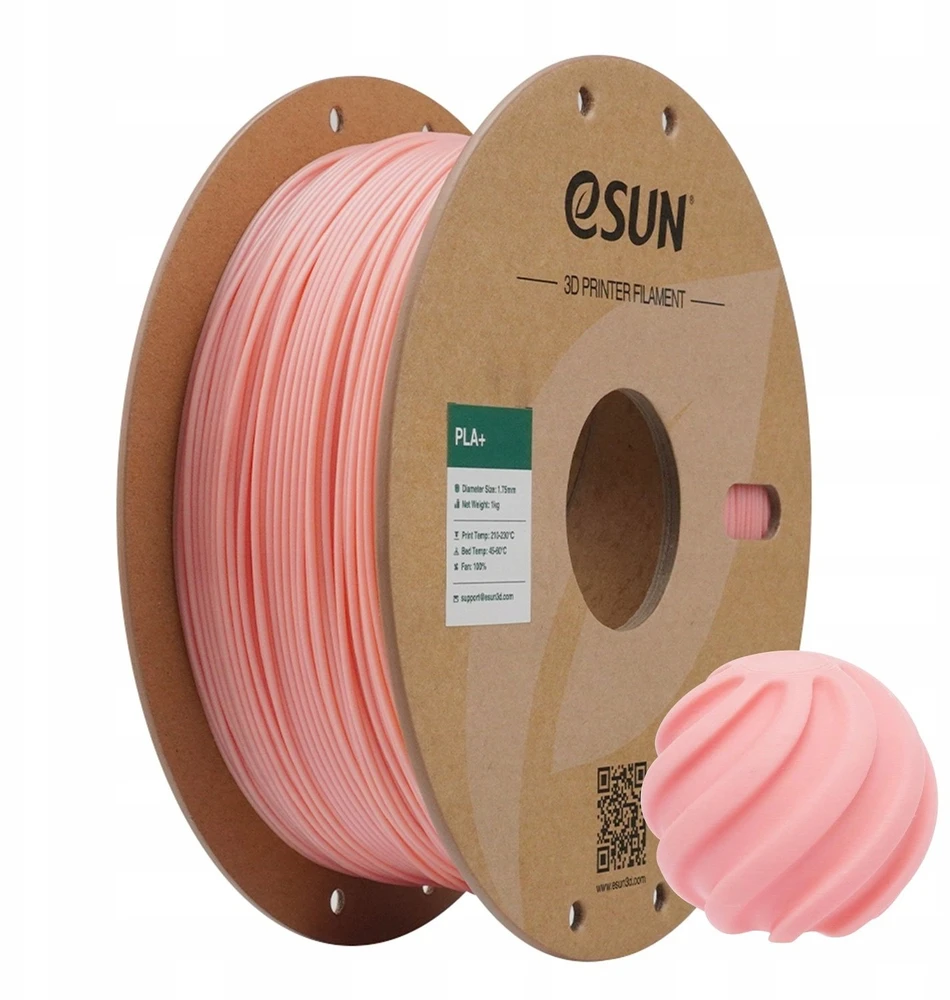 eSUN PLA+ plastikas 1.75mm 1kg - Švelniai rožinė