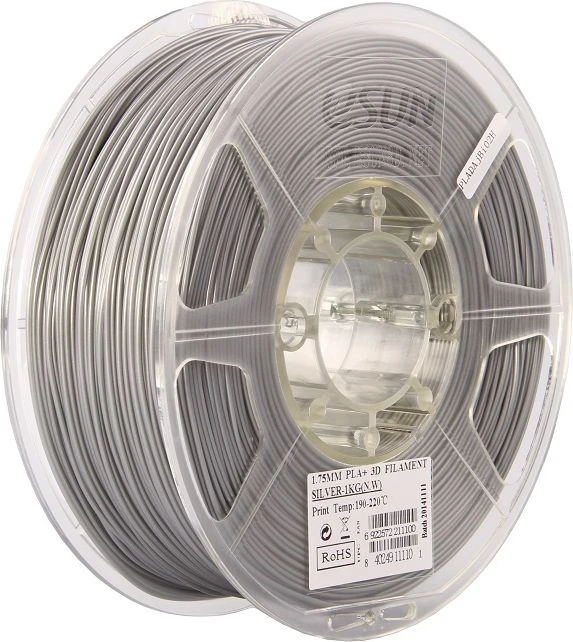 eSun PLA+ 1kg 1.75mm - Sidabrinis