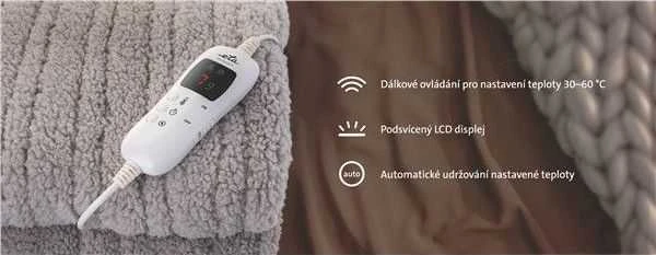 ETA | Elektrine šildoma antklodė | 4325 90000 | Šildymo lygių skaičius 9 | Asmenų skaičius 1 | Skalbiamas | Nuotolinio valdymo pultas | Shu Velveteen & Coral fleece | 120 W | rusvai gelsvas