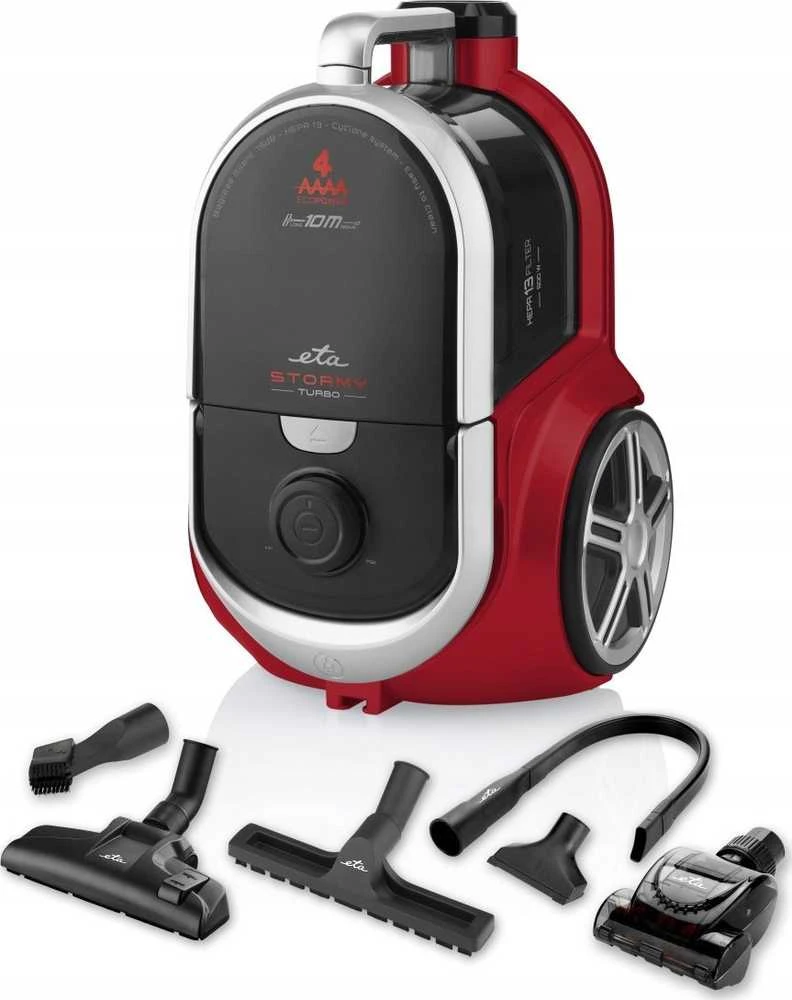 ETA | Dulkių siurblys | ETA351790000 Stormy Turbo | Be maišelio | Galia 800 W | Dulkių talpa 2,2 L | Juodas/Raudona
