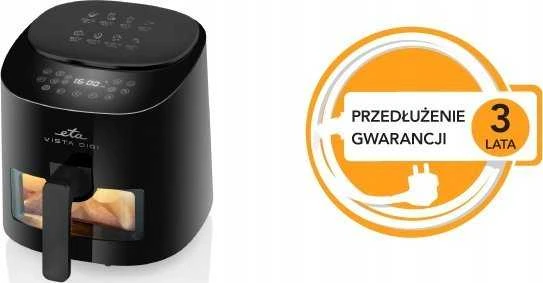 ETA | Karšto oro gruzdintuvė | ETA116890000 Vista Digi | Galia 1300 W | Talpa 4,3 L | Karšto oro technologija | Juodas