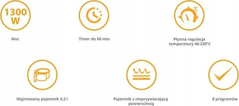 ETA | Karšto oro gruzdintuvė | ETA116890000 Vista Digi | Galia 1300 W | Talpa 4,3 L | Karšto oro technologija | Juodas