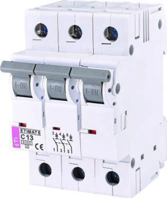 Automatinis jungiklis Eti MAT6, 3P, C, 13A, 6kA