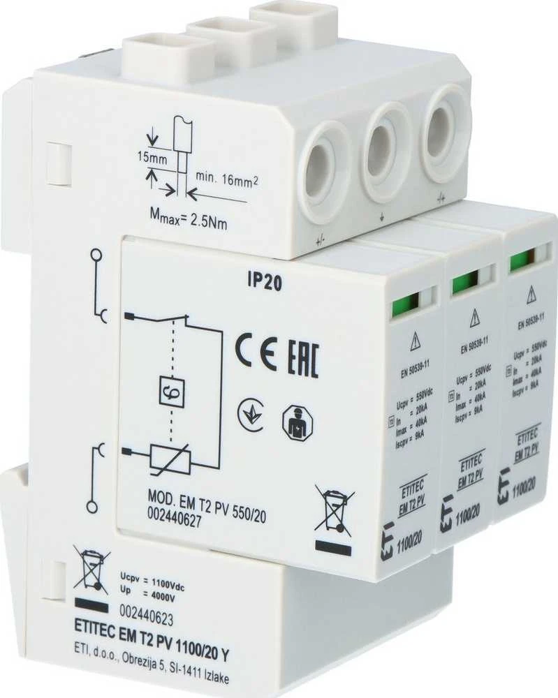 ETI LIMITER ETITEC EM T2 PV 1100/20 Y