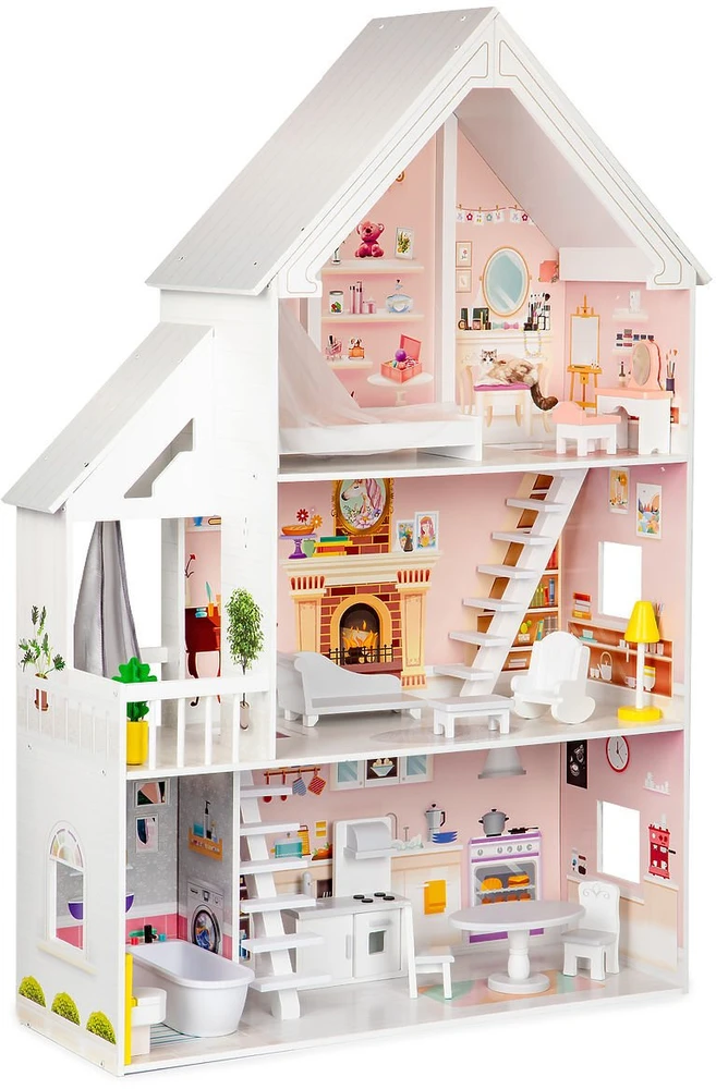Eti-Polam Gerardo's Toys drewniany domek dla lalek su oświetleniem LED Liselle (GT61187)