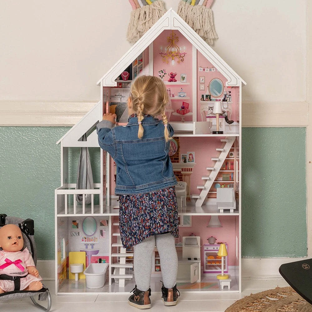 Eti-Polam Gerardo's Toys drewniany domek dla lalek su oświetleniem LED Liselle (GT61187)
